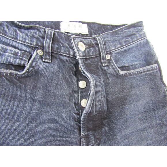 We The Free Blue Button Fly Distressed Skinny Jeans 25" Mid Rise Minimalist - Picture 3 of 7